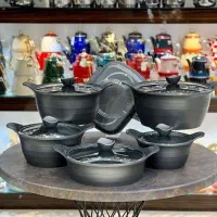 سرویس قابلمه چدن ۱۲ پارچه گرانیتی دالتون