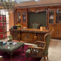 مبلمان میز مدیریت و کنفرانس کلاسیک چوبی سلطنتی