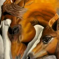 تابلو نقاشی پاستل روی جیر