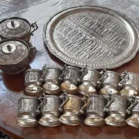 دو دست ۶ تایی انگاره قدیمی با روکش نقره