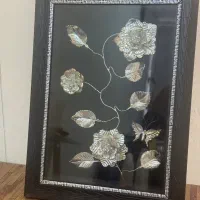 تابلو با گل نقره