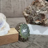 انگشترعقیق زردیمنی خطی