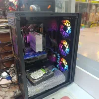 کیس گیمینگ با مانیتور و لوازم، i5 و RX580