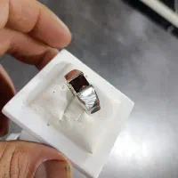 انگشتر نقره طرح اسپورت پینکی گارنت دست ساز