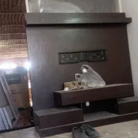 میز سینما خانواده LED و تخت خواب سفید