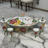 چینی انتیک  گل برجسته