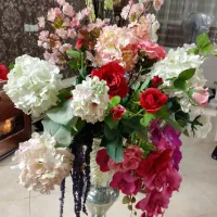 گل مصنوعی خارجی قابل شستشو به همراه گلدان