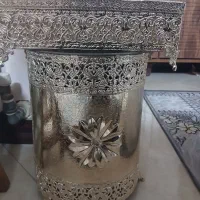 سطل زباله جادستمال کاغدی سیلور رنگ ثابت نقره ای ای