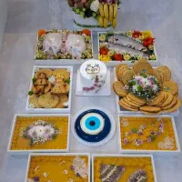 پاتختی عروس میوه آرایی حلوا ژله صبحی عروس