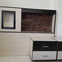 تخت دونفره دو عدد پاتختی ومیز ارایش ومیز تلویزیون