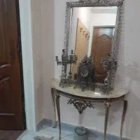 آیینه شمعدان با ساعت برنز