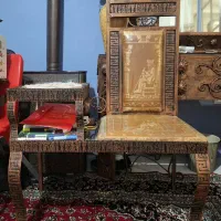 میز تلفن فلزی طرح هخامنشی- در حد نو