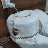 کلاه نماز سفید مردانه کتان بغل کعبه دار|لباس|گنبد کاووس, |دیوار