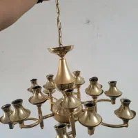 دوتا لوستر برنجی آب طلا