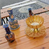 شکلات خوری اب طلا برنجی وارداتی مشبک
