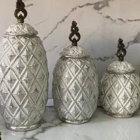 سه عدد بانکه دکوری پلی استر سالم در حد نو