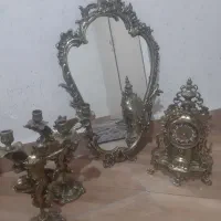اینه و شمعدان برنز اصل قدیمی