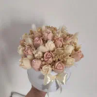 باکس گل شمع دست‌ساز لوکس