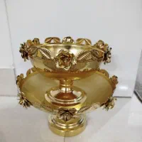 میوه خوری و آجیل خوری گلبرگ طلایی پایه دار