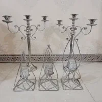 شمعدان آبکاری نقره استیل