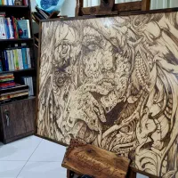 آموزش نقاشی سوخت نگاری روی چوب (پایروگرافی)