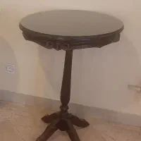 میز کنار مبل ارتفاع ۹۰ قطر ۶۲ رنگ فندقی تیره