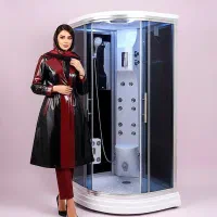 کابین سونا بخار و دوش و‌ ماساژ با تِم مشکی و جکوزی