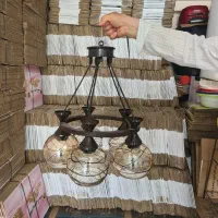 لوستر چوبی ۵ شعله