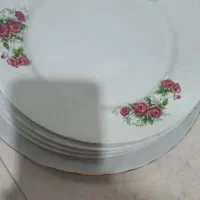 ظروف پلو خوری گل سرخی سالم قدیمی