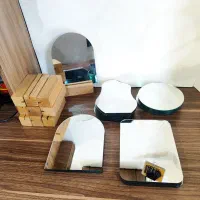 آینه هفت سین آینه گرد آینه پایه چوبی آینه دفرمه