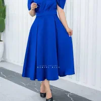 پیراهن مجلسی ساتن آمریکایی یقه دکلته