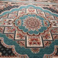 1جفت فرش آبی خشتی نخی 700 شانه با تراکم 2550