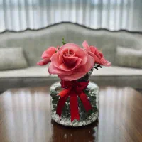 دسته گل شمع گل رز روسی/ گلدان گل/باکس گل