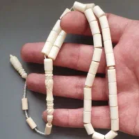 تسبیح استخوان شتر طبیعی 35دانه شیخک حکاکی دست
