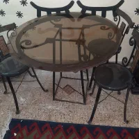 میز نهار خوری ۴ نفر دست ساز فلزی
