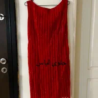 پیراهن مجلسی زنانه قرمز اکلیلی سایز ۴۲ تا ۴۴