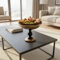 شیرینی خوری پایه بلند چوب و خاتم