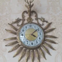 ساعت وگلدان برنجی