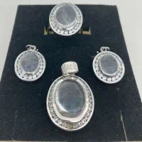 نیم ست نقره زنانه دست ساز با طراحی مینیمال و فاخر