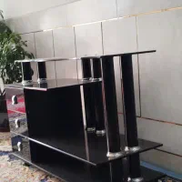 میز تلویزیون شیشه ای کشو دار