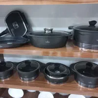 سرویس قابلمه ۱۷ پارچه راکلند چدن،گرانیت نچسب آک
