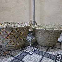 سبد حصیربافی دست بافت