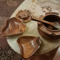 اجیل خوری تمام چوب هندی طرح گل چوبی