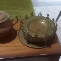 قوری و منقل  مسی  عتیقه