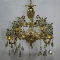 لوستر ۸شعله آناهیتا طلایی سیاه قلم