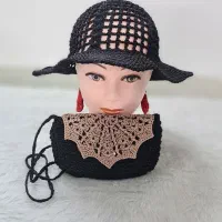 بافتنی کراپ تاپ کلاه ساحلی مجلسی