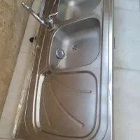 سینک ظرفشویی دولنگه با شیر