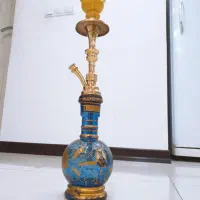 قلیان برنجی قلیون شاه عباسی طلایی ممتاز سنگین وزن