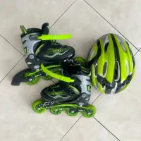 اسکیت سبز همراه با کلاه