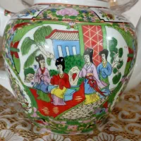 قوری قدیمی گل مرغی منگنه برقی ژاپنی عتیقه